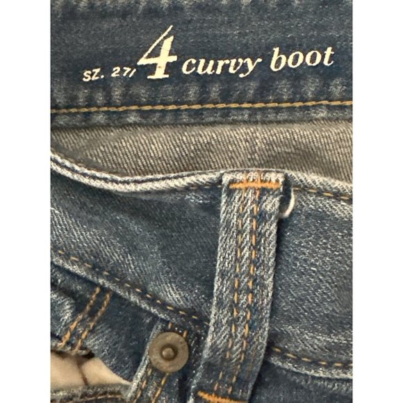 Ann Taylor LOFT Cotton Spandex Blend Curvy Boot Denim Blue Jeans Size 27/4 - Picture 9 of 16